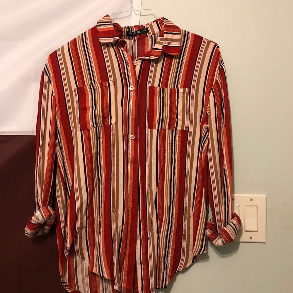 Striped Nasty Gal Button Down